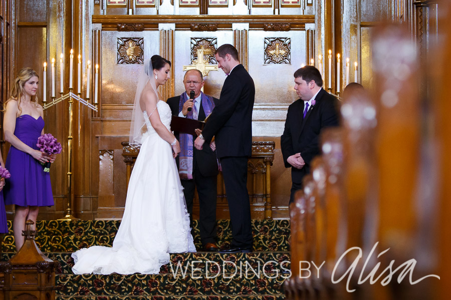Purple tulips at spring wedding in Pittsburgh